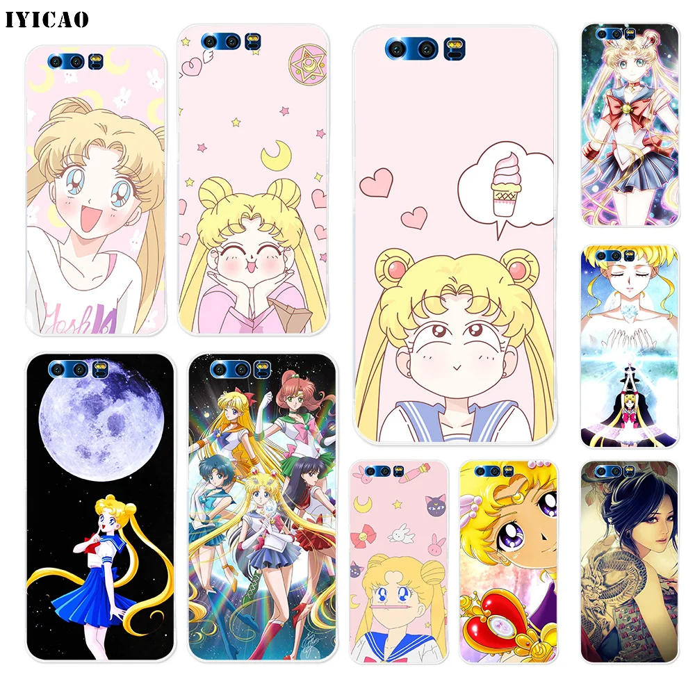 Мягкий силиконовый чехол IYICAO Sailor Moon для Huawei Y9 Y7 Y6 Prime 2018 Honor 8C 8X8 9 10 Lite 7X 7C 6A 7A