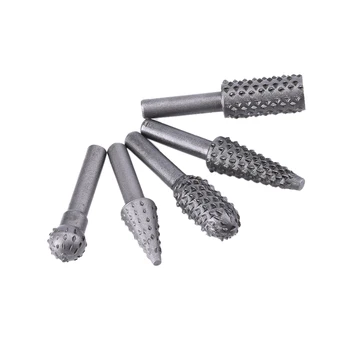 

5pcs hss Power Tools Woodworking rasp chisel shaped rotating embossed grinding head power tool engraving pattern cutter milling