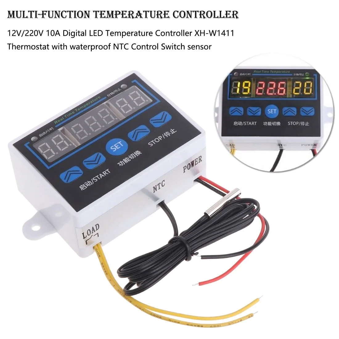 

12V/220V 10A Digital LED Temperature Controller Thermostat Control Switch Senso XH-W1411 Digital Temperature Controller