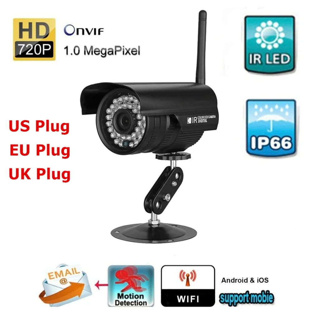 

LESHP Wireless WiFi IP Camera 720p 1.0 Mega pixel Waterproof Security CCTV Monitor Mobile Motion Dectection Night Vision