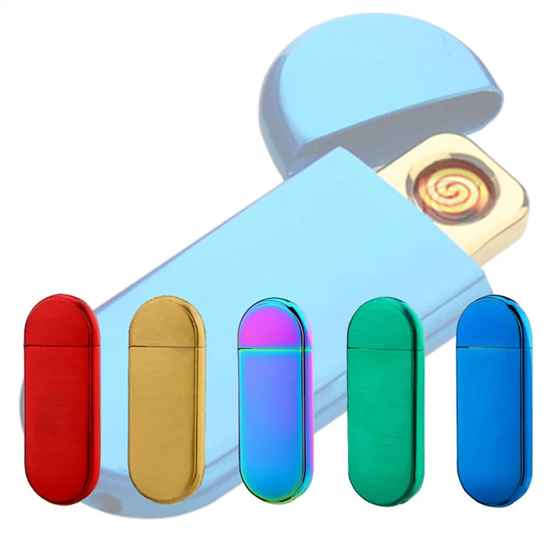 2pcs USB charge electronic cigarette lighter windproof ultra thin