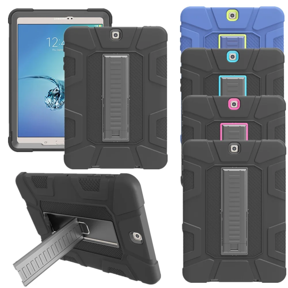 

For Samsung Galaxy Tab S2 SM-T810 SM-T813 9.7 inch case Three Layer Armor Defender Heavy Hybrid Protective Kickstand Case