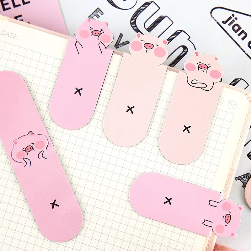 3 шт./компл. Kawaii животное Розовая Свинья магнитная закладка бумажные зажимы для
