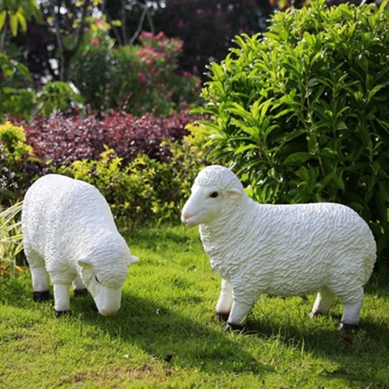 

Sheep Simulation Animal Sculptures Creative Colophony Crafts Courtyard Furnishing Articles G1062