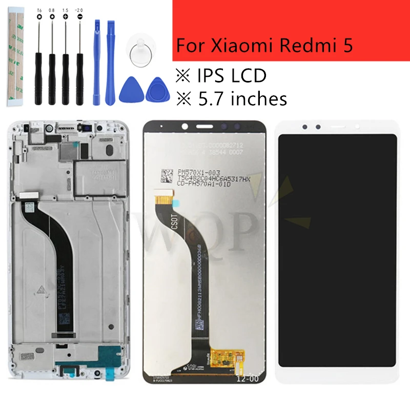 ЖК дисплей для Xiaomi Redmi 5 сменный сенсорный экран с рамкой и дигитайзером в сборе