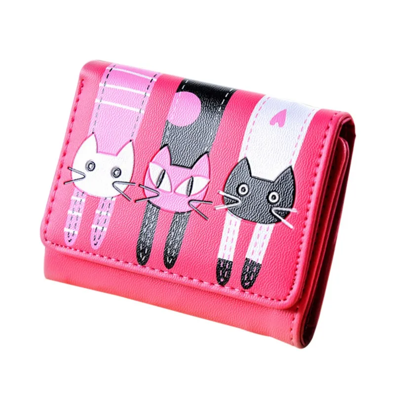 

Cute Cat Cartoon Wallet Bag Coin Purse Fashion Leather Women Girl Clutch Student Femme Lovely illustration Wallets