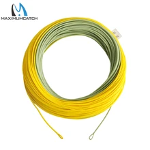 Maximumcatch 2-8wt duplo cor musgo verde & ouro peso para a frente flutuante voar linha de pesca com laços soldados linha de mosca 100ft