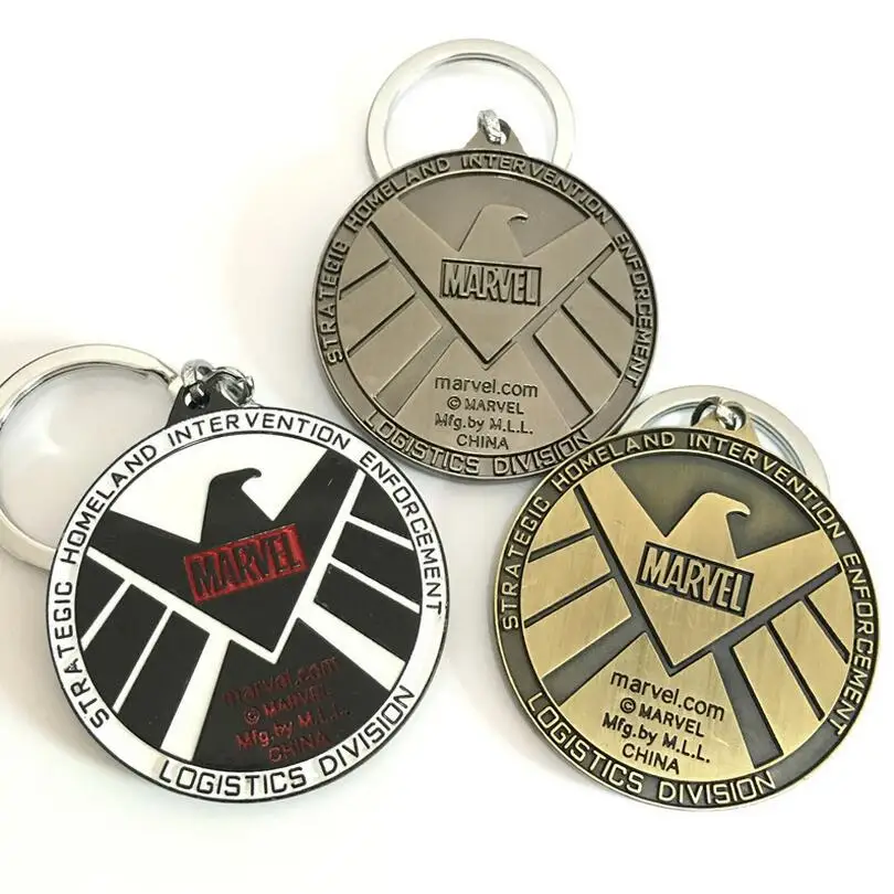 

BERTHATINA New Issue the Avengers vintage Metal pendant Keychain Pop Movie Agents of S.H.I.E.L.D. Jewelry Shield Key chains
