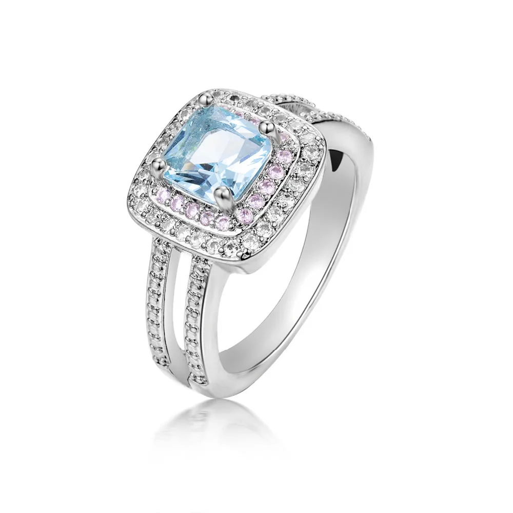 

Romantic Luxury White Wedding Rings For Women 925 sterling Silver High quality Jewelry Finger Rings Engagement Party Lady girl