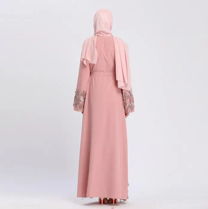 Модный длинный мусульманский кардиган, женский, с блестками, Femme, Турция, мусульманская одежда, абайя, кафтан платье хиджаб, халат, кафтан, Дубай Арабский, верхняя одежда