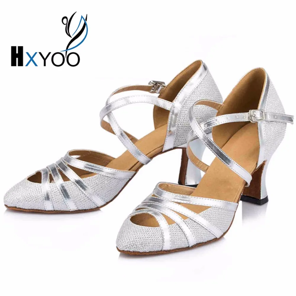 HXYOO New Brand Pointed Toe Salsa Dance Shoes Ladies