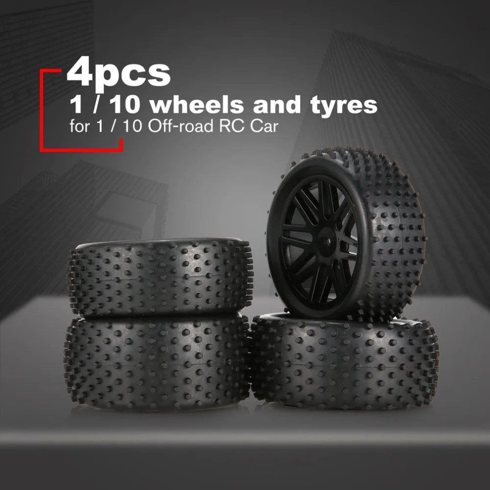 

4Pcs 88mm 5 Contour Square Stripes Fetal Flower Off-road Wheel Rim and Tires for 1/10 Monster Truck Racing RC Car Accessories
