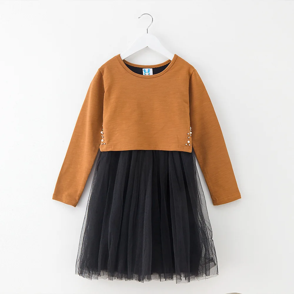 Najtaniej Nowe dzieci gaza księżniczka sukienka nowe sukienki dla dziewczynek jesień zima dziewczynek z długim rękawem Mesh sukienki dla dzieci ubrania dla dzieci