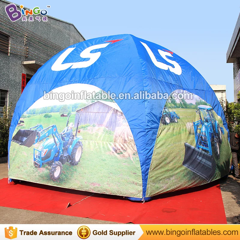 

High quality full printed 6m dia Inflatable spider Tent customized 5 columns blue blow up tent for advertising toy tents