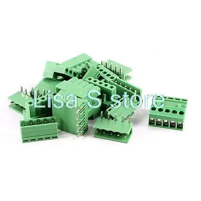 

10 шт. 5Pin 3,96 мм Шаг PCB винтовой клеммный блок соединитель 300В 10А AWG14-26