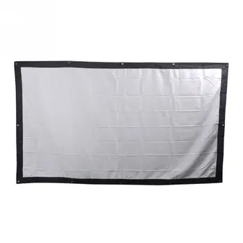 

100 Inch 16:9 HD Projector Screen Portable Folded Front Projection Screen Fabric with Eyelets without Frame