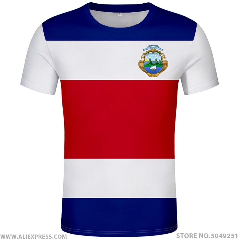 Camiseta diy de COSTA con el número de nombre, camiseta cri con la bandera de nación cr, ropa con impresa de la Universidad de España|Camisetas| - AliExpress