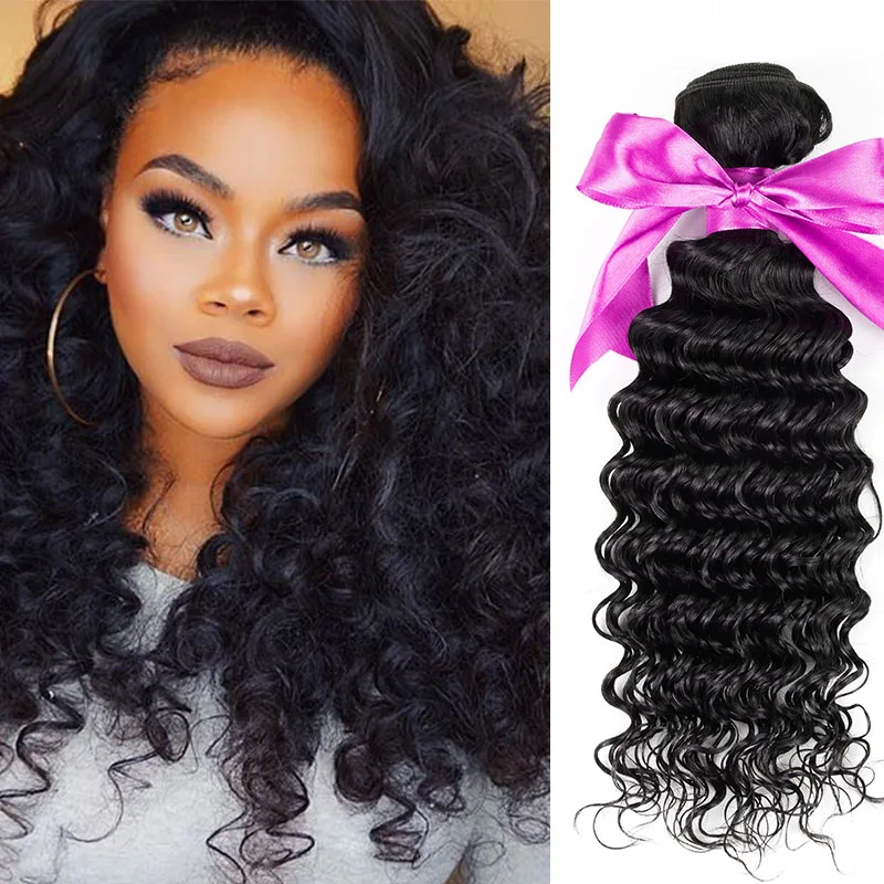 4 Bundles Deep Wave Peruvian Virgin Hair Extensions Peruvian Deep Curly