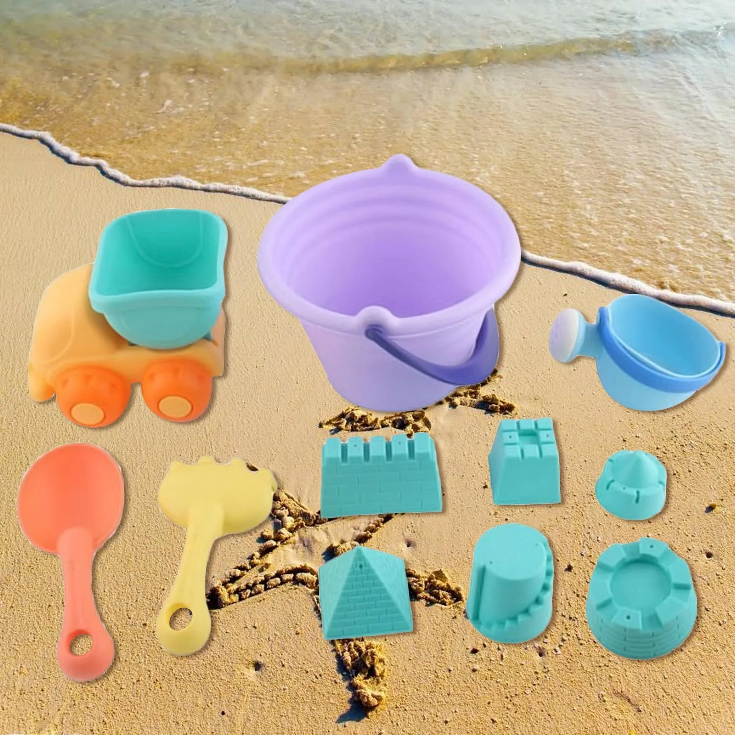 Besegad 11 шт Забавный игрушка для пляжа комплект дети ролевая игра Playset включая лопаты грабли, ведро песок модели ребенок пляж игрушки