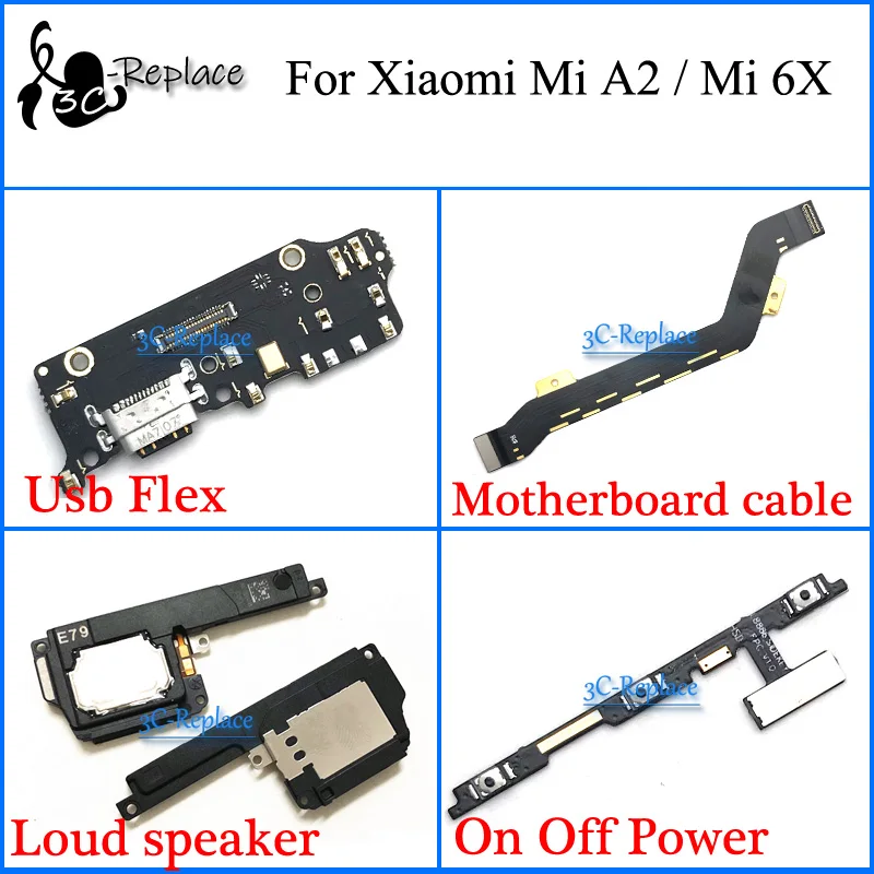 Гибкий Usb-кабель для материнской платы Xiaomi Mi 6X Mi6X/Xiaomi A2 MIA2 громкий динамик вкл/выкл