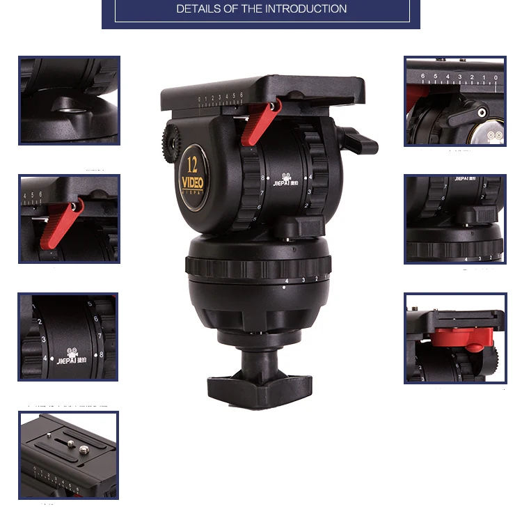 V12 Профессиональный штатив с жидкой головкой с 100 мм чашей нагрузки 12 кг для DSLR BMCC C300 съёмка видео камеры