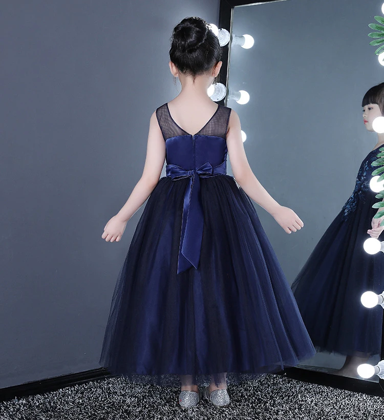 Это YiiYa/платье с цветочным узором для девочек на свадьбу, Вышитое фатиновое бальное платье на бретелях, длинное детское платье для причастия принцессы, г. CK2830