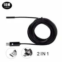 Новый 10 М 7 мм 6 ПРИВЕЛО Андроид Эндоскоп USB Водонепроницаемая Бороскоп Инспекции Камеры на складе Оптовой