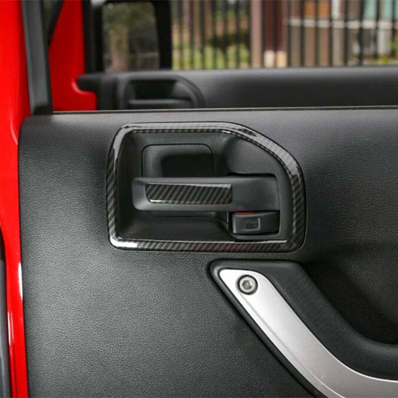 Для Jeep Wrangler Автомобильный интерьер дверные ручки чаши крышки литья отделка набор черный