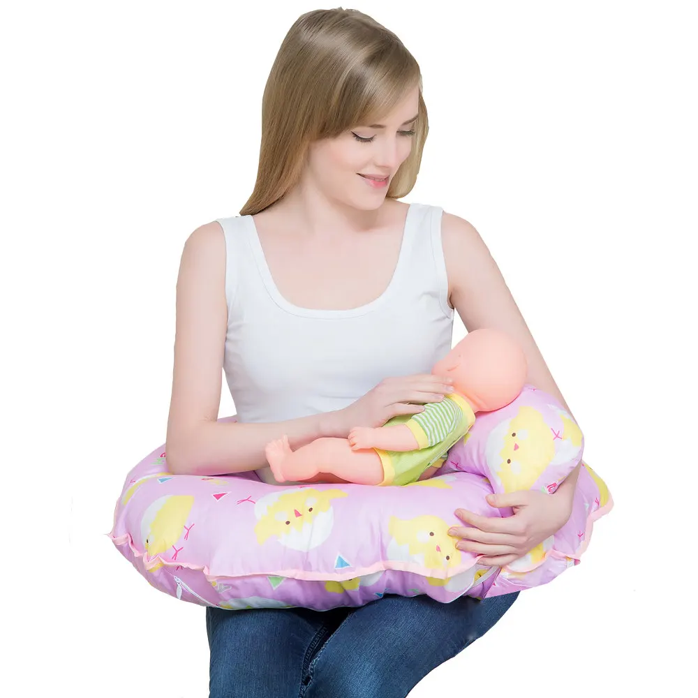 Подушка для кормления ребенка мягкая подушка для материнства сторона сна младенческое Грудное вскармливание подушки для кормления Детские u-образные подушечки - Цвет: pink chick