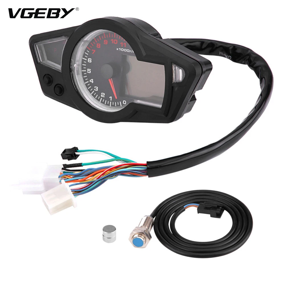 Universal Motorcycle Digital LCD Odometer Speedometer Tachometer