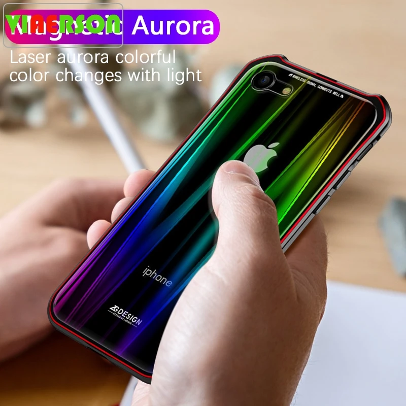 Роскошный защелкивающийся Магнитный адсорбционный чехол для iphone X 7 8 Plus чехлы