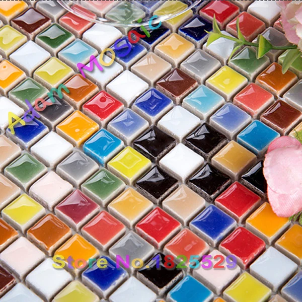 colorful kitchen tiles glazed mosaic iridescent bathroom porcelain tile