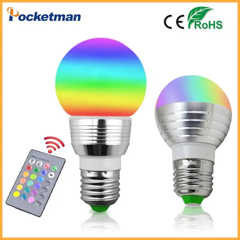 

E27 Magic Led Dimmable RGBW Led Bulbs 5W 7W AC85-265V Colorful RGB Led Lamp Chandeliers Led Light + 21 Key Remote Controller