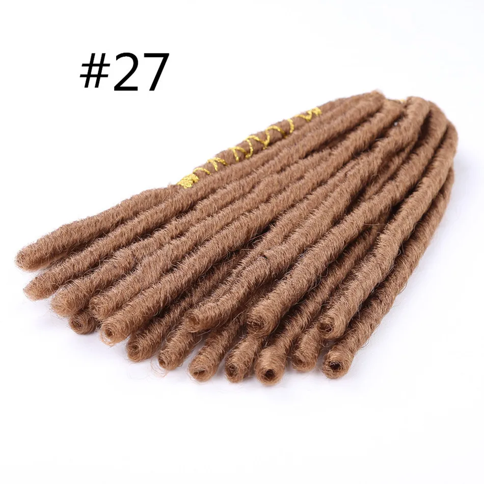 12 дюймов искусственные локоны в стиле Crochet косы волосы мягкие носки вязаные крючком дреды волосы с ColorLine 20 нитей/пакет синтетические косички, волосы для наращивания - Цвет: #27
