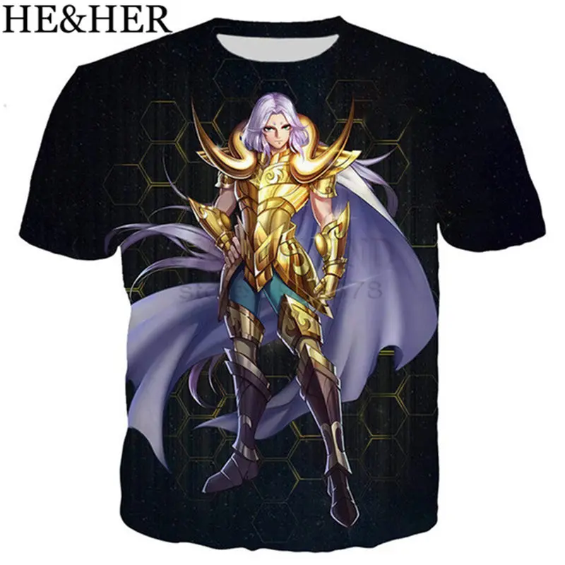 

Fashion Classic anime gold Saint Seiya t shirt men/women 3D printed t-shirts unisex Harajuku style tshirt streetwear tops