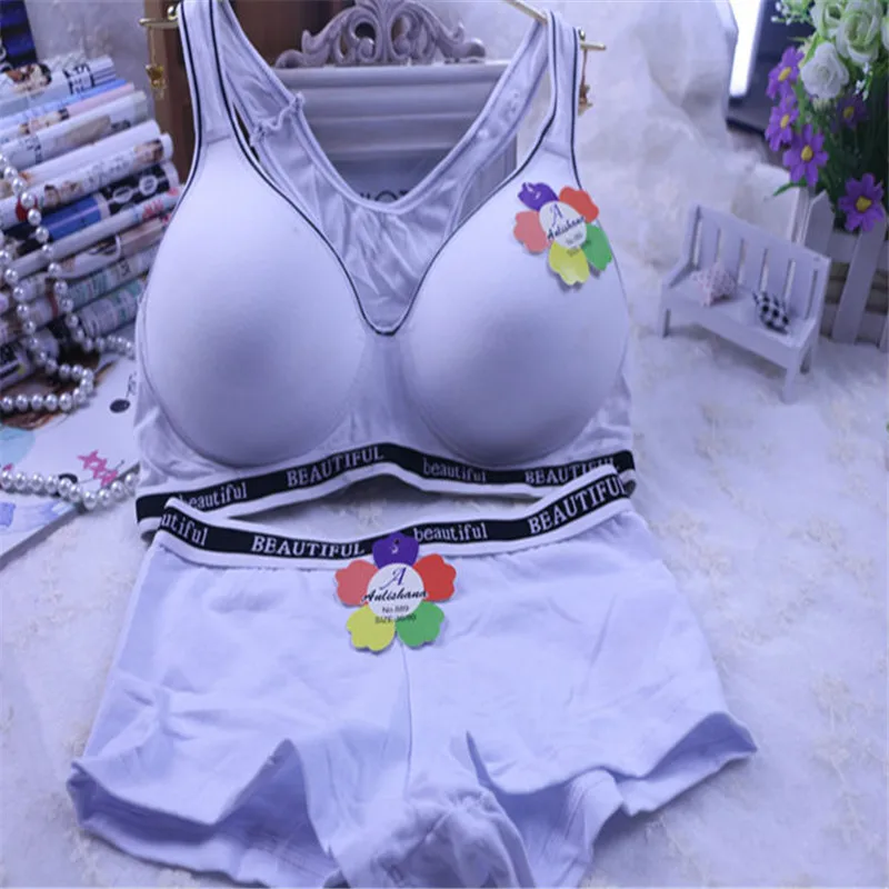 

Women's underwear white lace bra set Sexy Women cotton comfortable Vest intimates Seamless plus size lingerie setpush up bra set