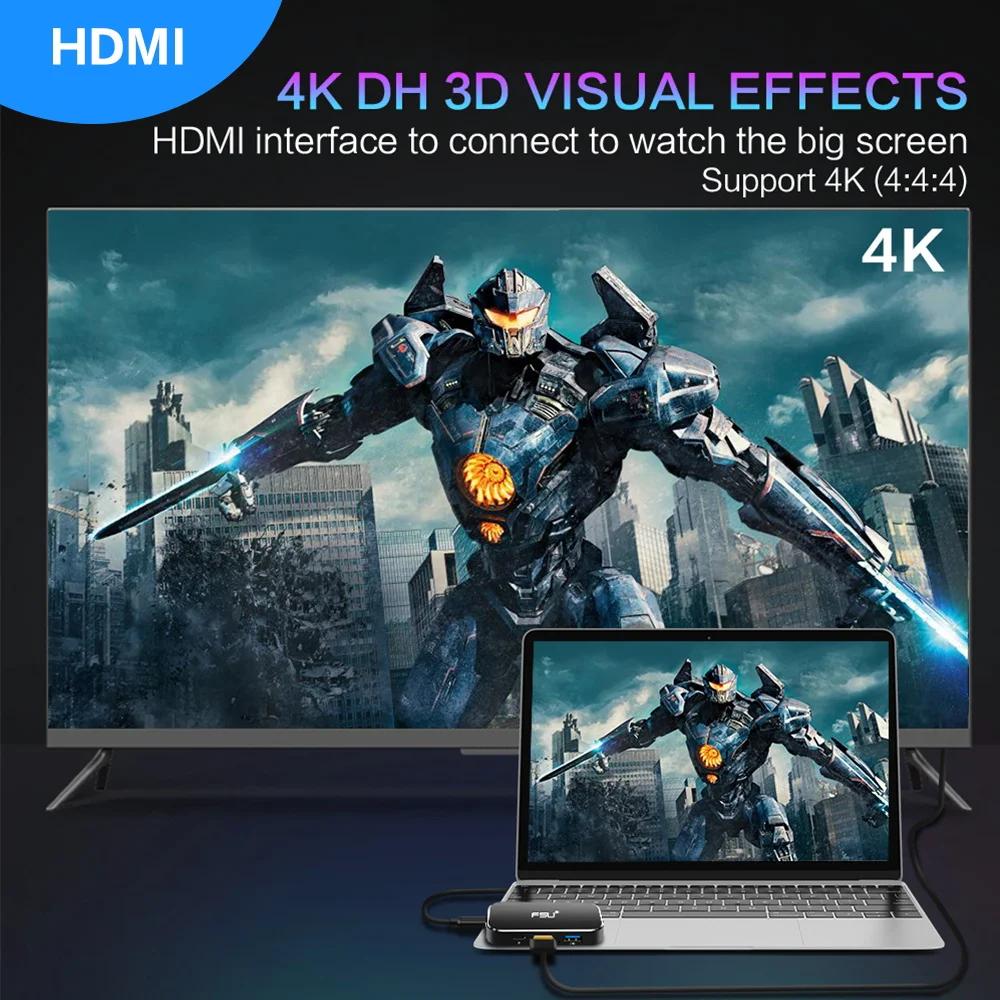 Thunderbolt 3 Type C Hub Dock to Hdmi 4K USB 0 5 в 1 typec HDMI @ 60Hz PD 100W доставка питания порта 0|Кабели HDMI| |