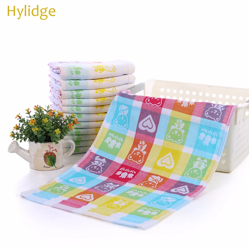 Хлопковое детское полотенце Hylidge 25*50 см двухслойный марлевый небольшой носовой