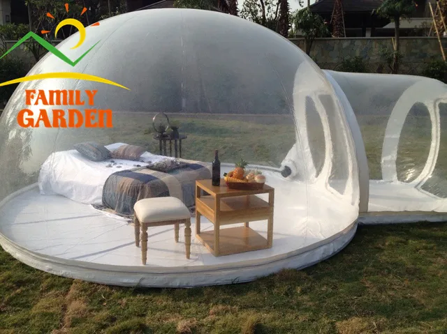 Cheap Inflatable Bubble Tent House Dome Outdoor Clear Show Room with 1 Tunnel for Camping for Photo