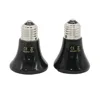 Pet Heating Light E27 25W~100W Small Conical Ceramic Emitter Heat Bulb Black For Reptile Pet Brooder Lamp 1Pc 4