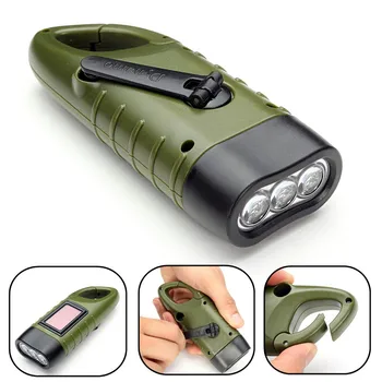 

Mini Solar Flashlight Lantern Emergency Hand Crank Dynamo Rechargeable LED Light Charging Powerful Torch For Outdoor Camping