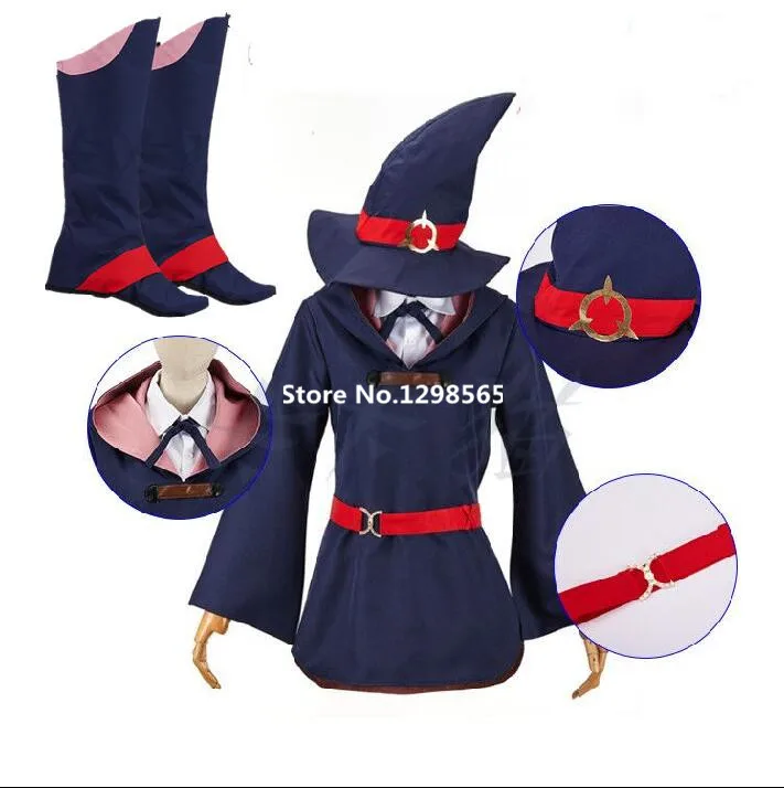 Маленькая ведьма academic Akko Kagari платье униформа наряд Аниме косплей костюмы|anime cosplay