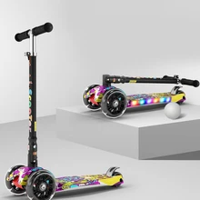 F01 скутер 3 раунд четыре граффити Детский самокат Скутер 3 лет 2 года для малышей в возрасте от 6 лет ребенок breastst