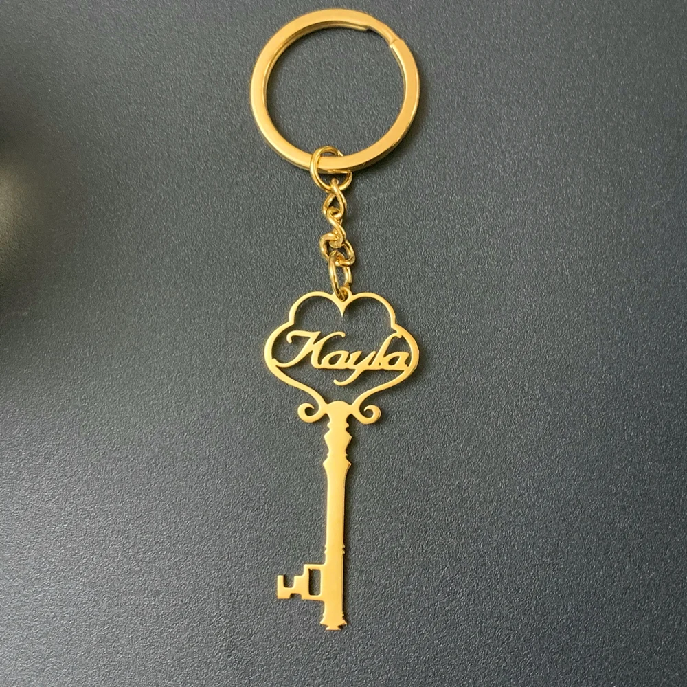 

Custom Name Keychain For Car Logo Name Stainless Steel Personalized Gift Customized Monogram Initial Keyring Key Chain Ring