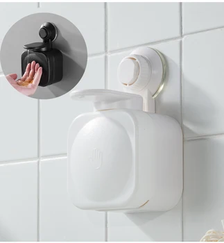 

KLX High quality bathroom container soap dispenser Vacuum Strong Suction cup Storage Organizer box Kitchen Hand sanitizer bottle