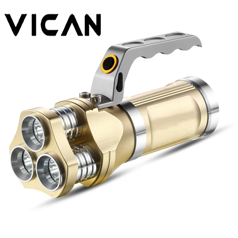 

VICAN Ultra Bright 3 XML T6 LED Flashlight Rechargeable 3-Modes Flashlight Portable Handle Light For Camping Hunting Torch Lamp
