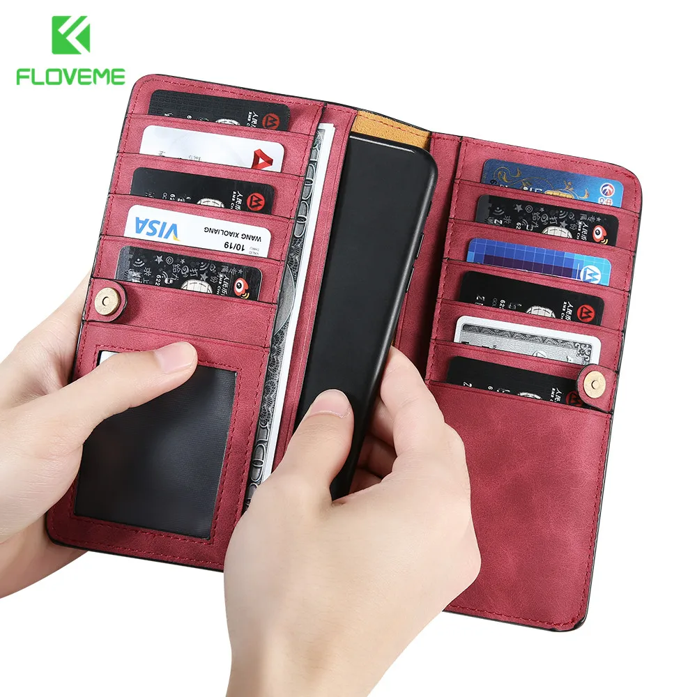 FLOVEM Fashion Wallet Case For iPhone 6 6S 7 5 5S SE Samsung S8 S7 S6