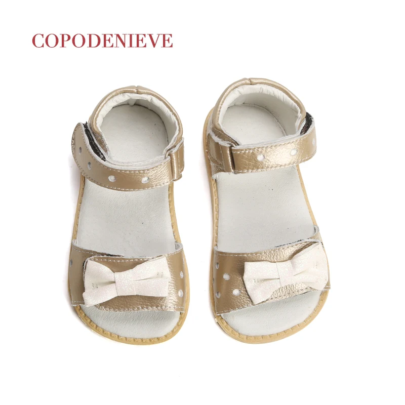 

COPODENIEVE Summer Style Children Princess Beautiful Flower Shoes Kids Flat Sandals Baby Girl Clothes Roman Elsa Genuine Leathe