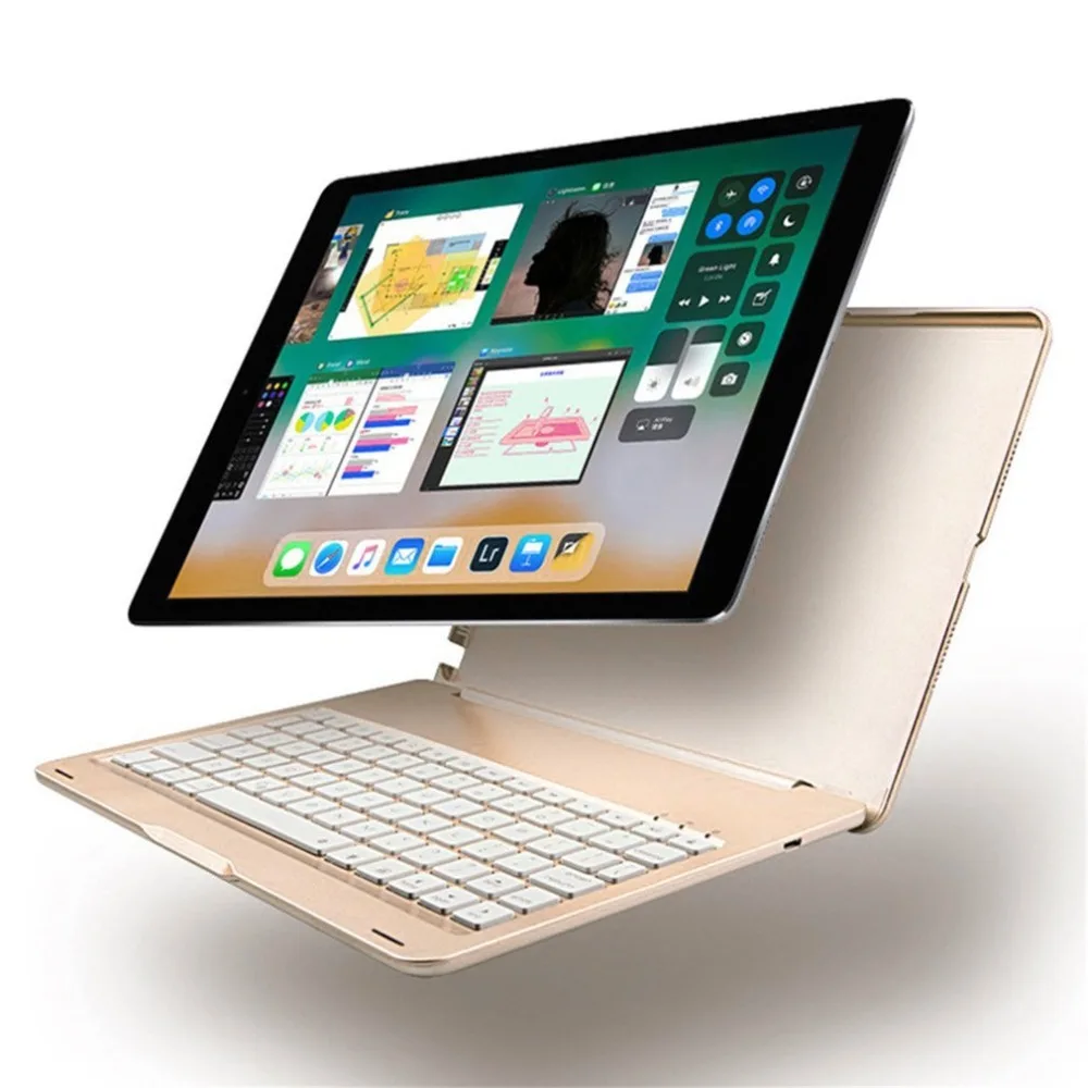 

Fashion Tablet Protective Case with Ultra-thin Bluetooth Keyboard LED Backlit Aluminum Alloy Portable Pad Case For Ipad Pro 10.5
