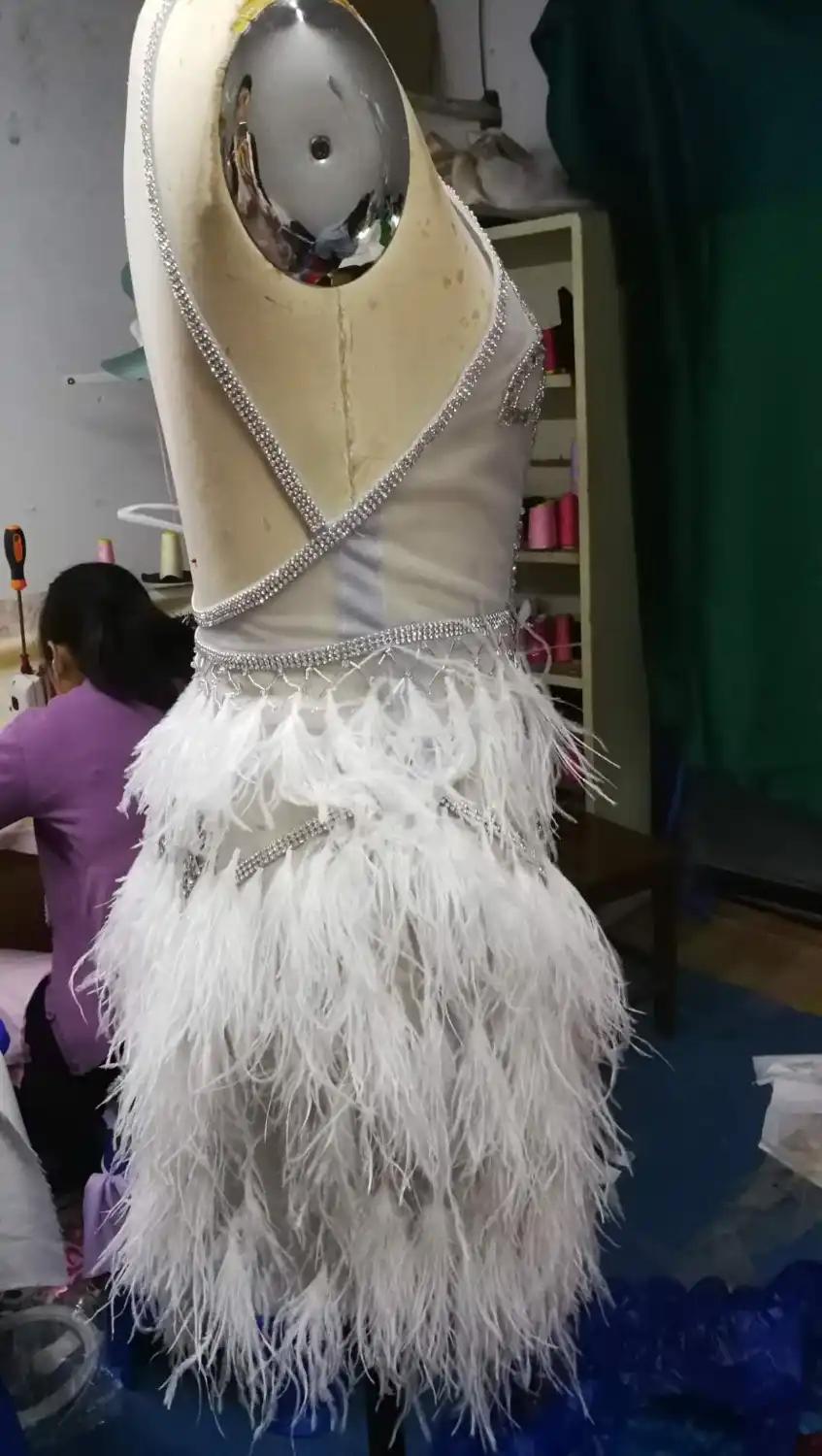 berta short feather dress